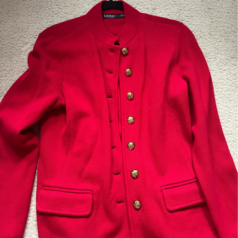 Lauren Ralph Lauren Red Blazer with Gold Accents
